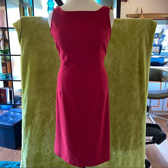 90s Express Stretch Sheath Dress sleeveless garnet red sz 12 like new - Picture 5 of 12